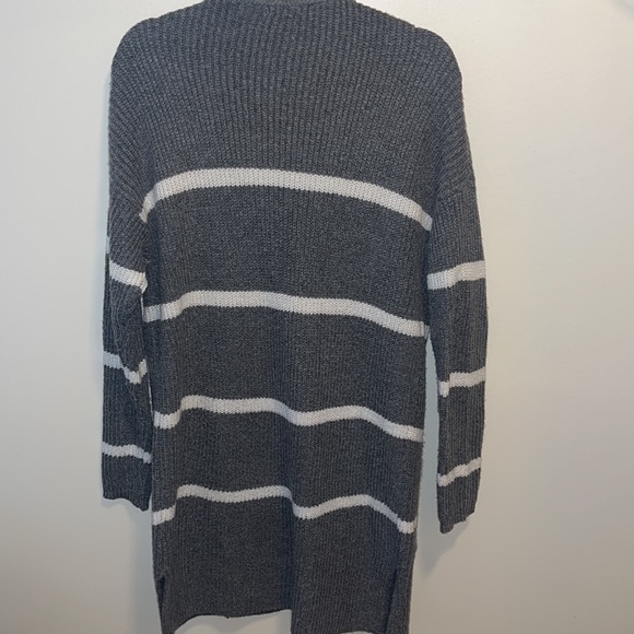 ✨SALE✨ STACCATO | Striped Knit Open Front Cardigan Sweater W/ Pockets - Picture 9 of 10